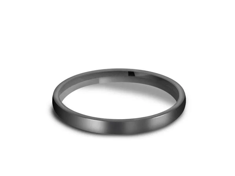 2MM HIGH POLISH GRAY GUNMETAL CLASSIC Tungsten Wedding Band