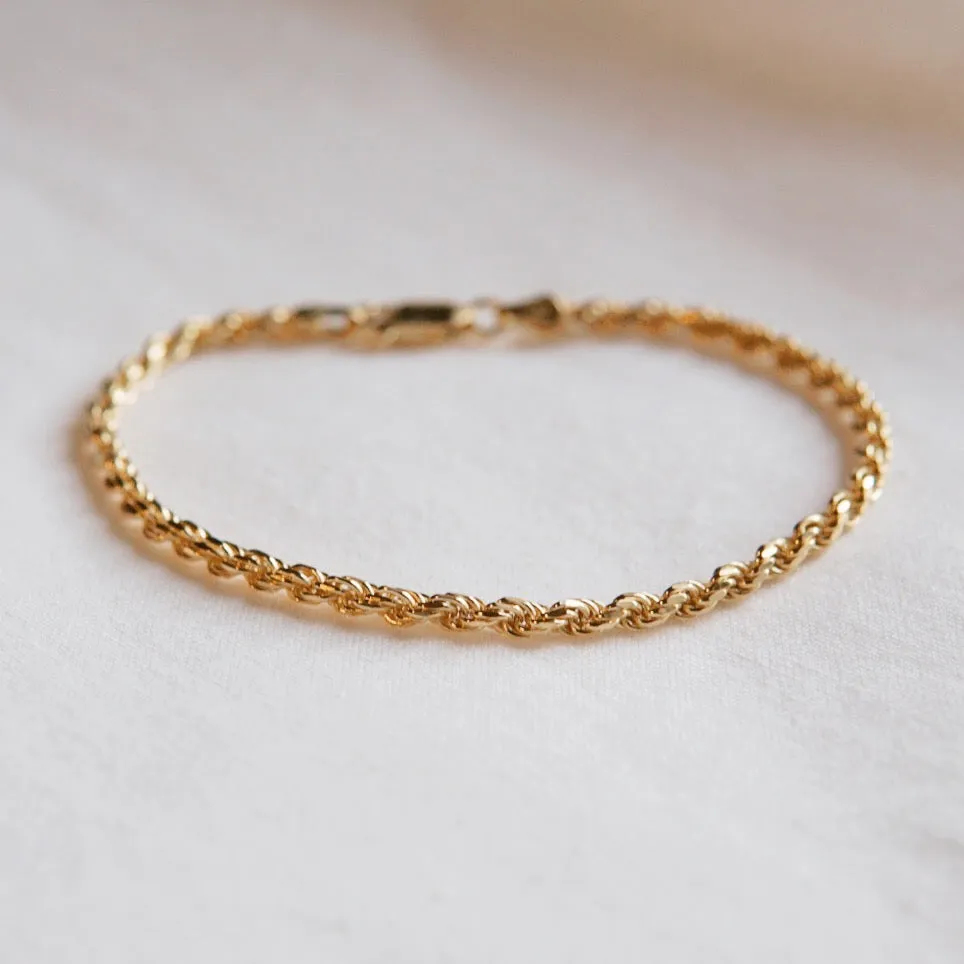 3mm Thick Rope Chain Bracelet