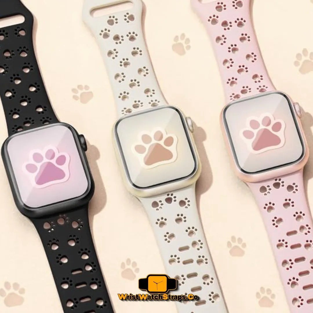 5 Pack Bundle Dog Paw Print Silicone Strap for Apple Watch