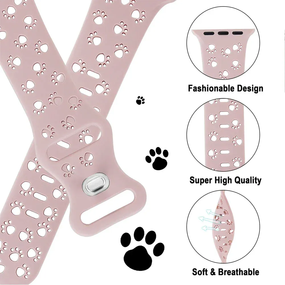 5 Pack Bundle Dog Paw Print Silicone Strap for Apple Watch