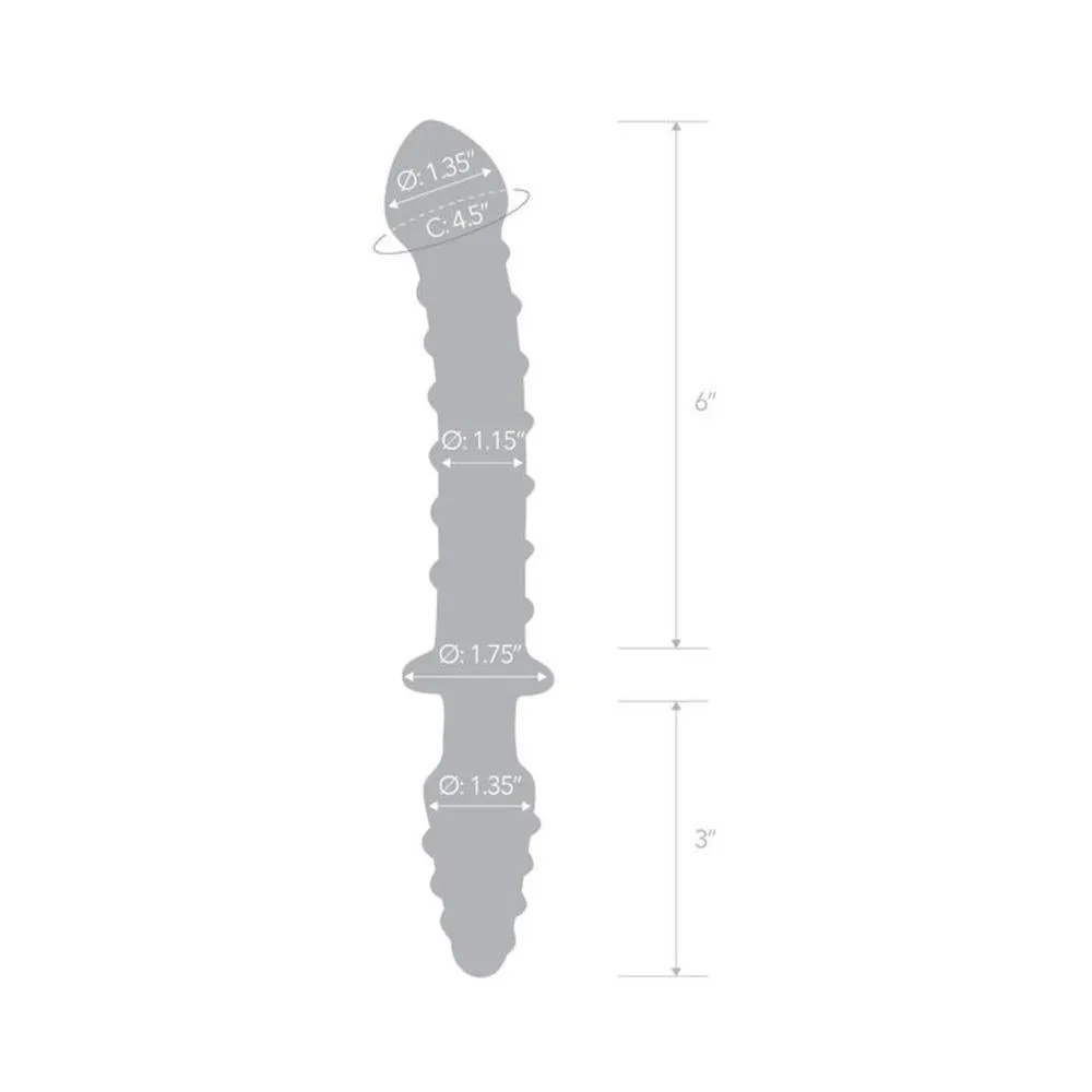 8"  Ribbed G-spot Glass Dildo