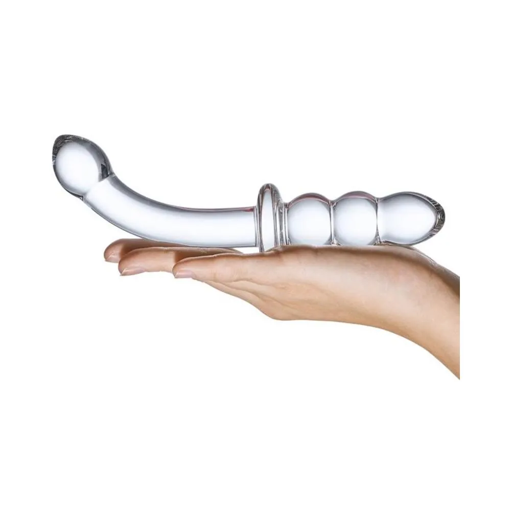 8"  Ribbed G-spot Glass Dildo