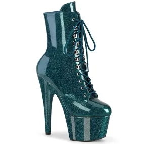 ADORE-1020GP Teal Glitter Calf High Boots