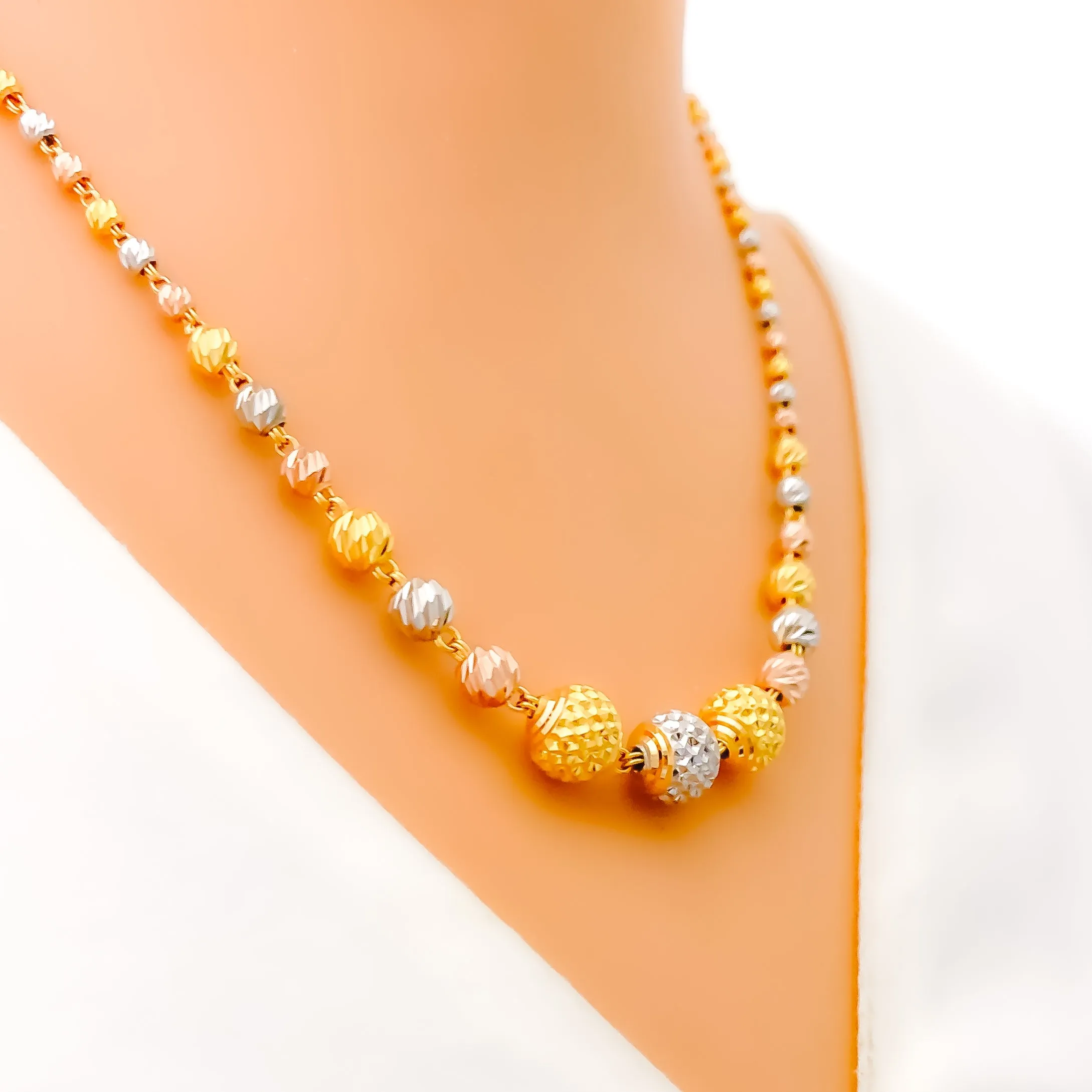 Artistic Beaded 22k Gold Necklace