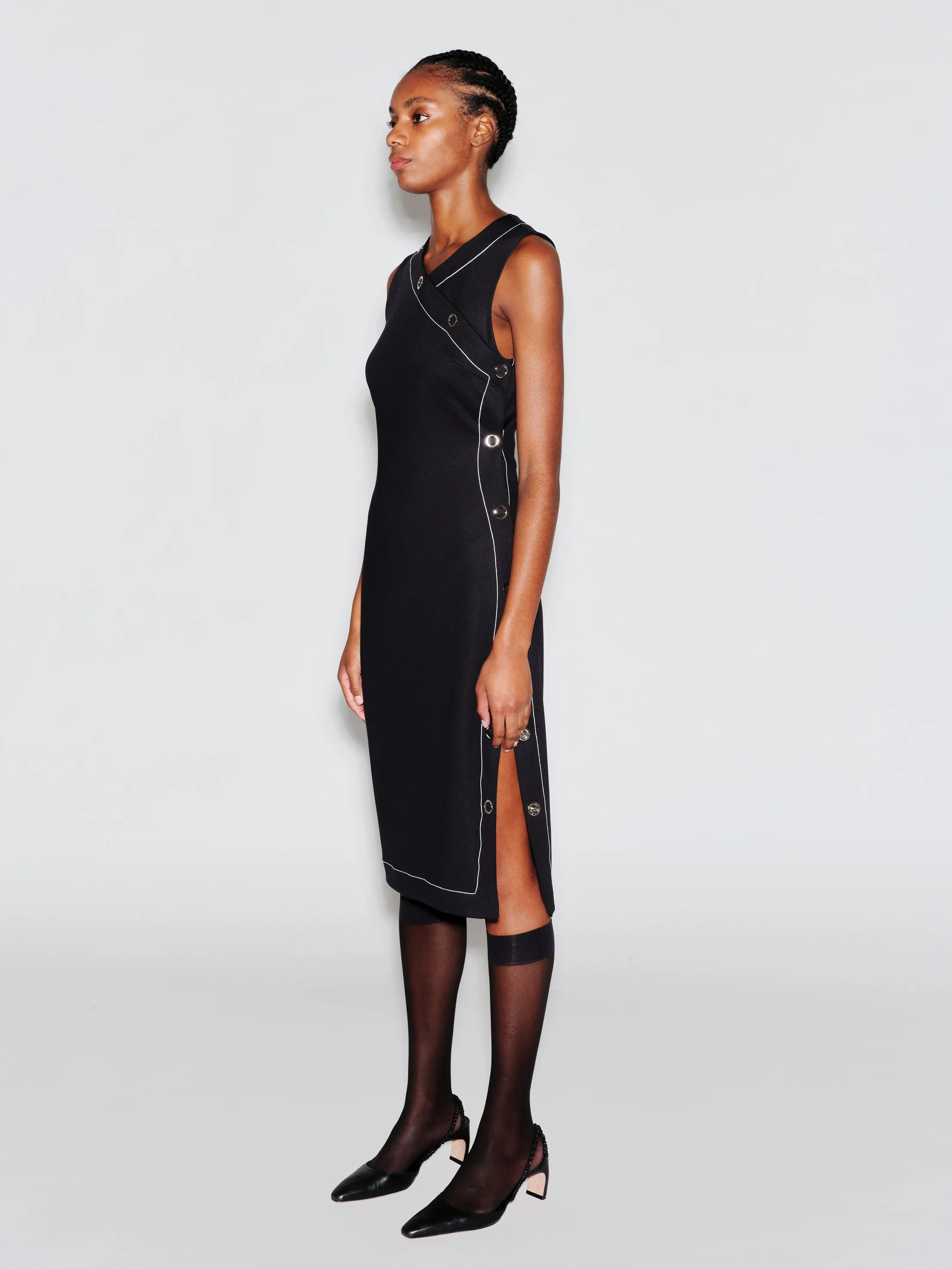 ASYMMETRIC SNAP DRESS