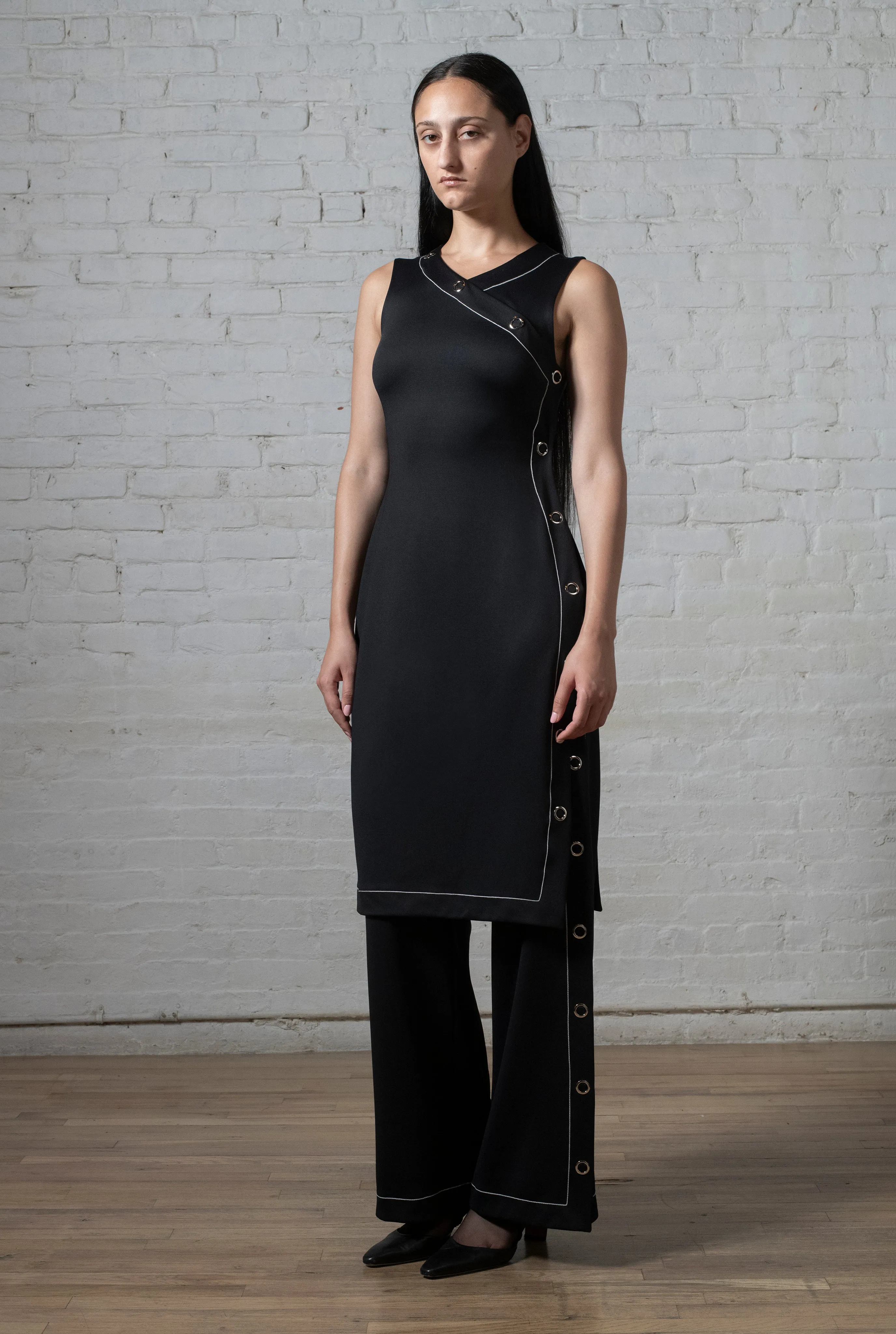 ASYMMETRIC SNAP DRESS