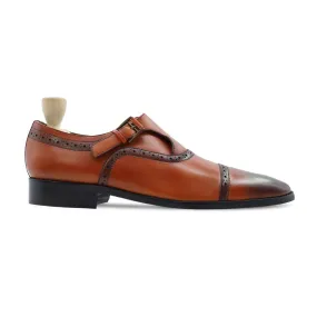 Baltoro - Men's Burnished Tan Calf Leather Single Monkstrap