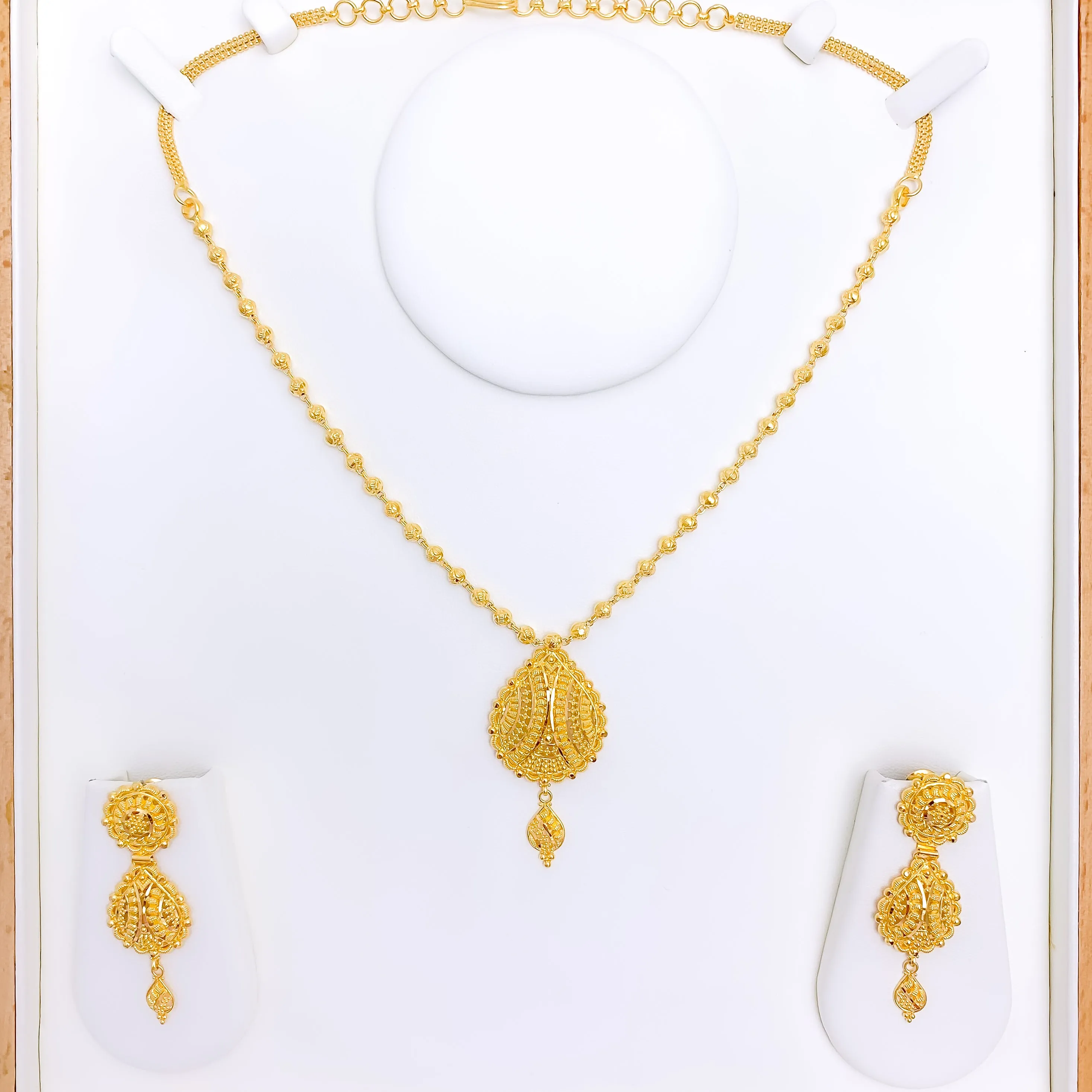 Beaded Pear Drop Necklace Set