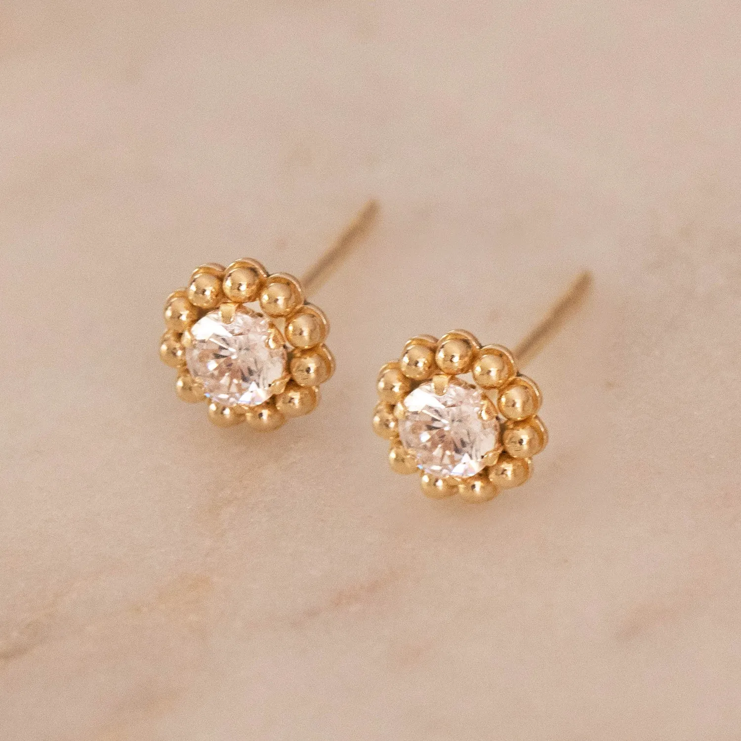 Beaded Studs | 10k Gold