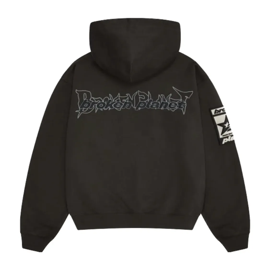 Broken Planet Beware Hoodie Soot Black