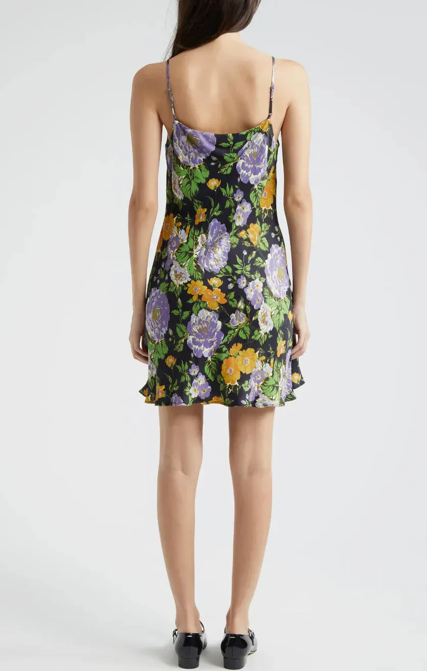 Capri Floral Black Sleeveless Mini Dress