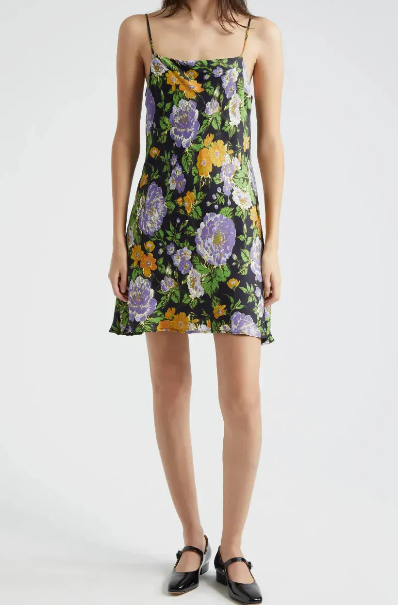 Capri Floral Black Sleeveless Mini Dress