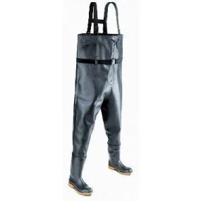 Chest Waders, Heavy-Duty PVC, Steel Toe