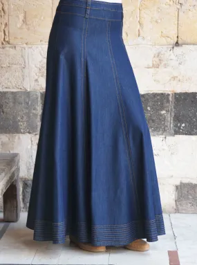 Cotton and Modal Denim Skirt