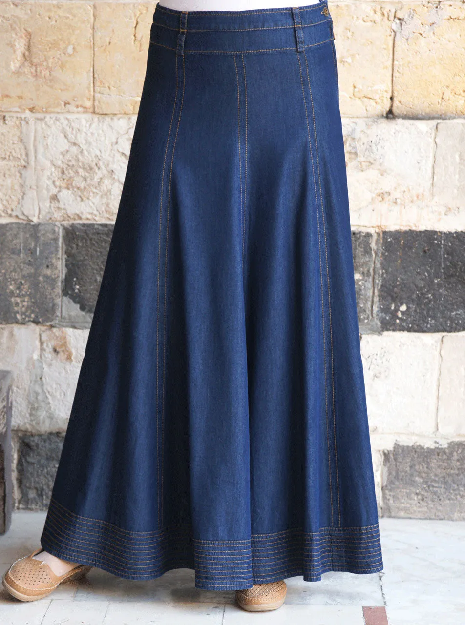 Cotton and Modal Denim Skirt