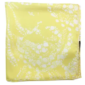 Ermanno Scervino Scarf Yellow White - Large Twill Silk Scarf FINAL SALE