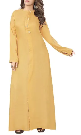 Everydaywear Soft Rayon Double Placket Detailing Abaya With Pockets - Final Sale