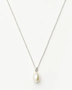 Fine Baroque Pearl Organic Pendant Necklace | 14ct Solid White Gold/Pearl