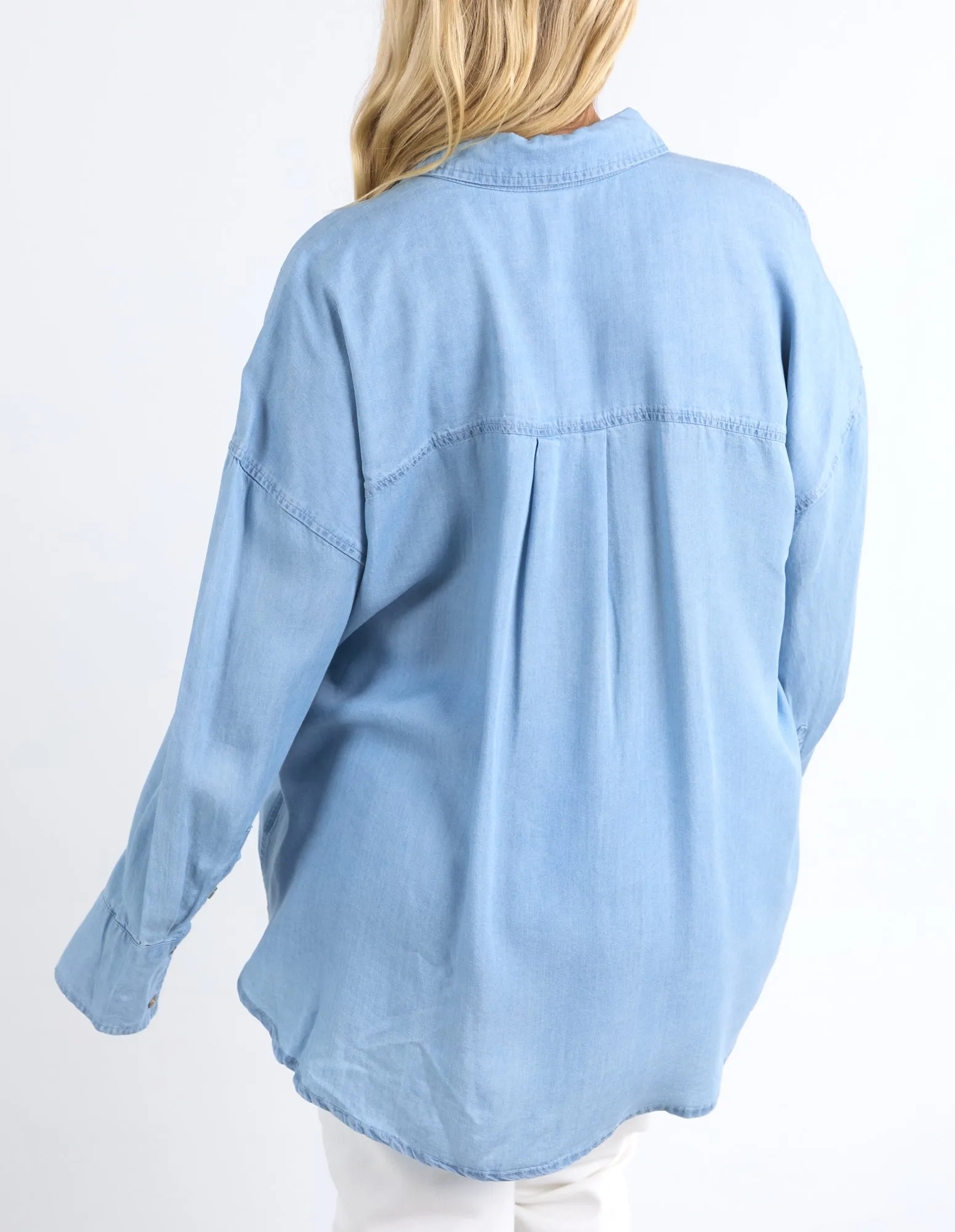 Flinders Long Sleeve Chambray Shirt Blue Wash