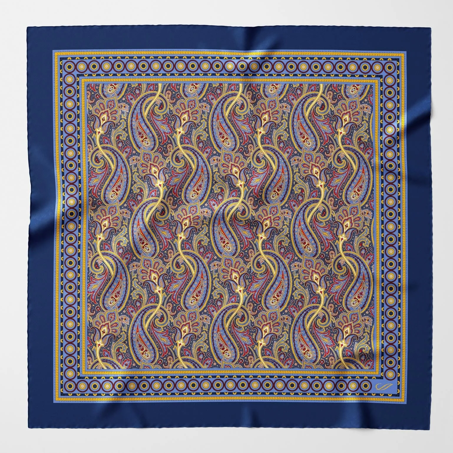 Garibaldi - Silk Pocket Square - Royal Blue