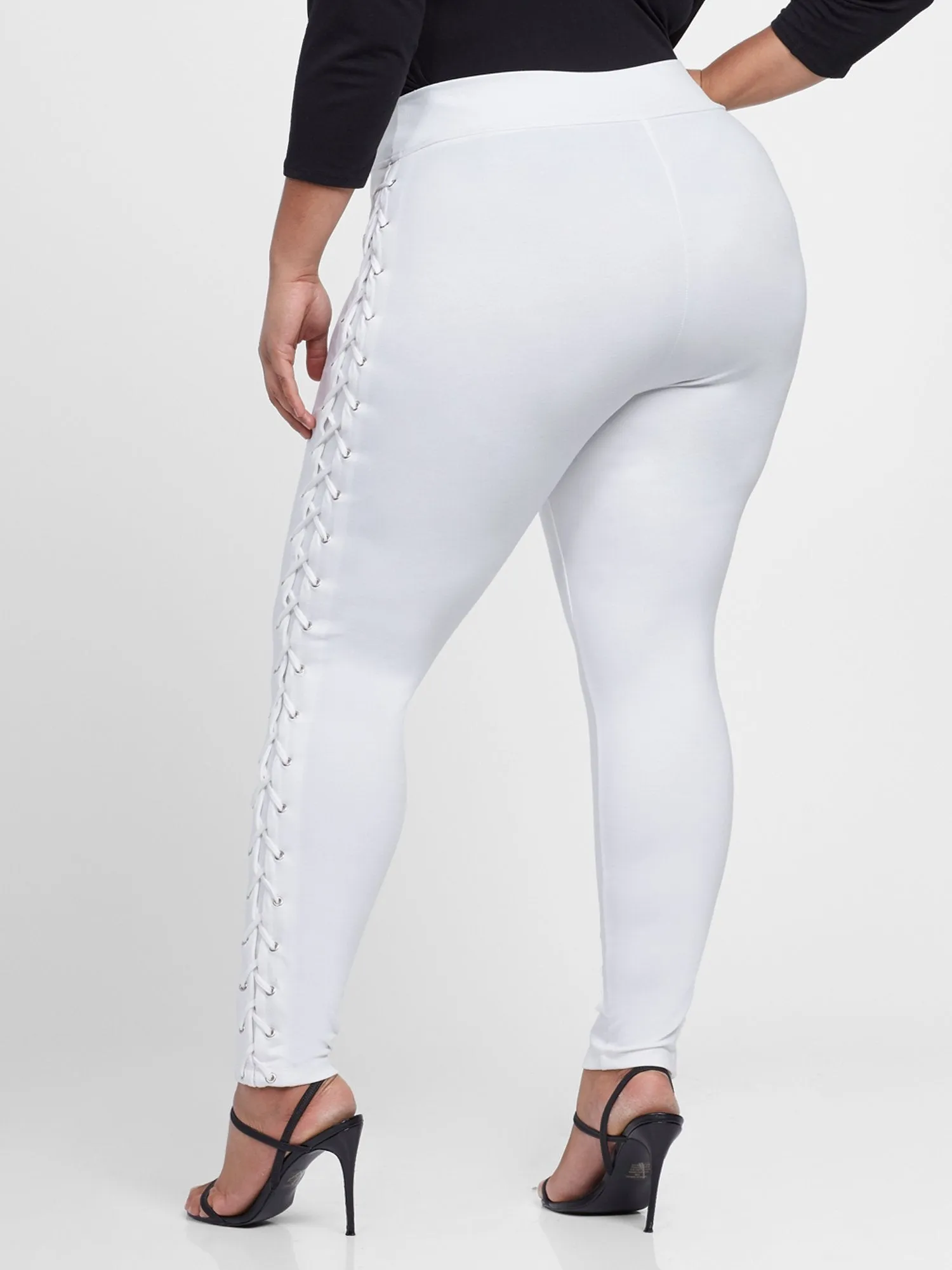 Good Form Lace-Up Waistband Ponte Leggings