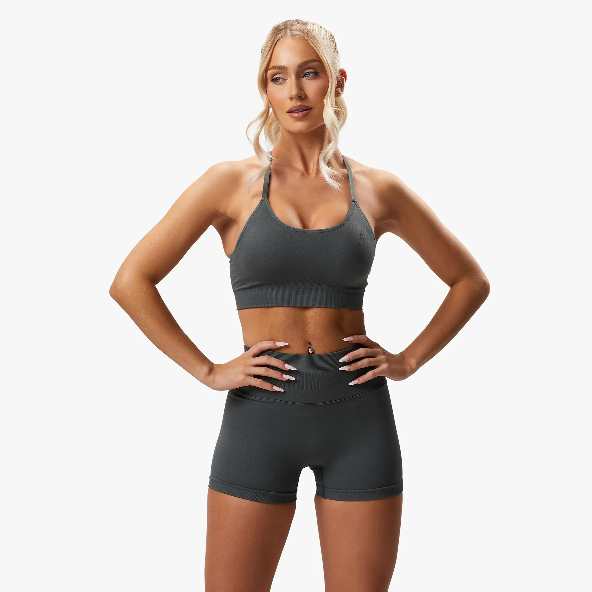 Gym King Sculpt Seamless Bra - Green Smoke