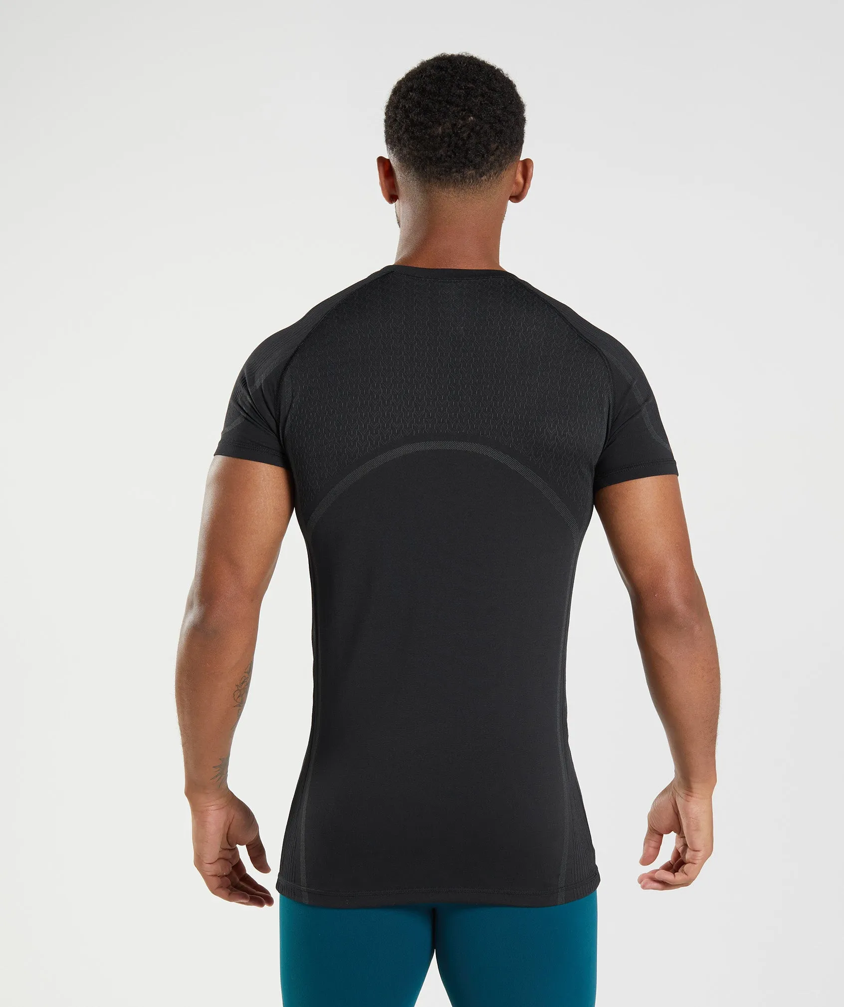 Gymshark 315 Seamless T-Shirt - Black/Charcoal Grey