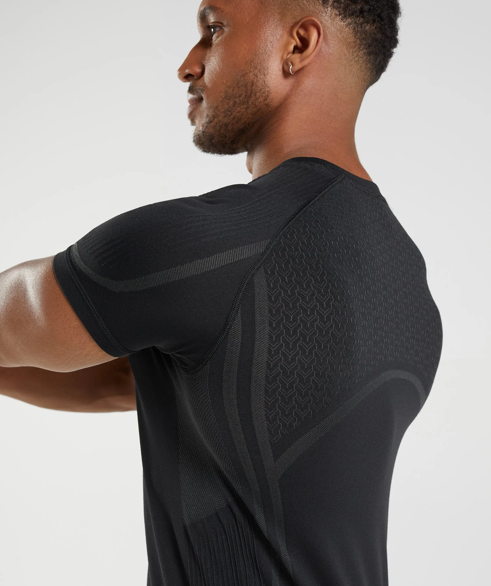 Gymshark 315 Seamless T-Shirt - Black/Charcoal Grey