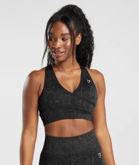 Gymshark Adapt Animal Seamless Sports Bra - Urban Grey/Black