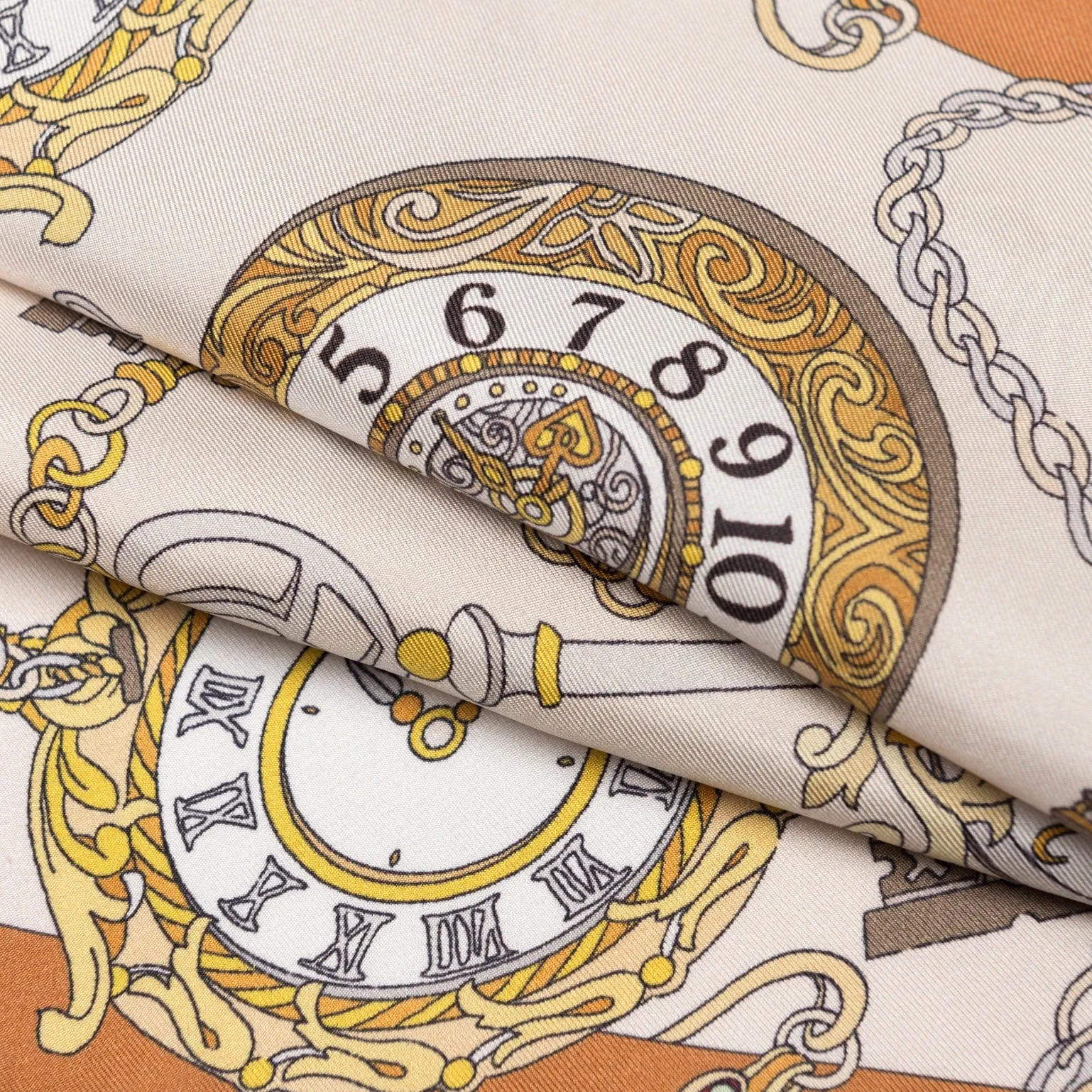 Like Clockwork - Silk Pocket Square - Beige