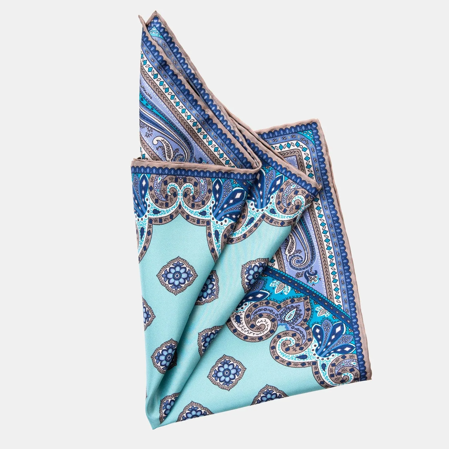 Lugano - Silk Pocket Square - Sea Blue