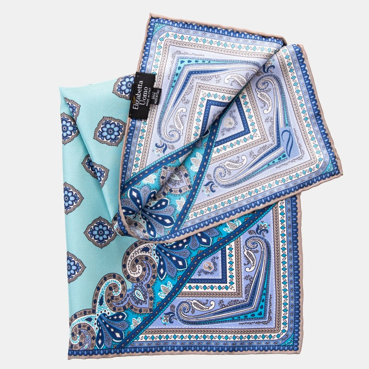 Lugano - Silk Pocket Square - Sea Blue