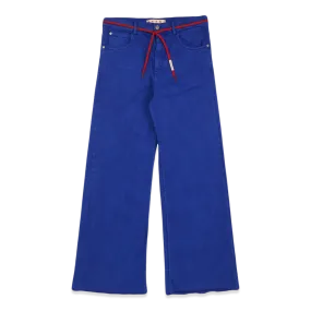 MARNI Flared Trousers 'Coated Blue Denim'