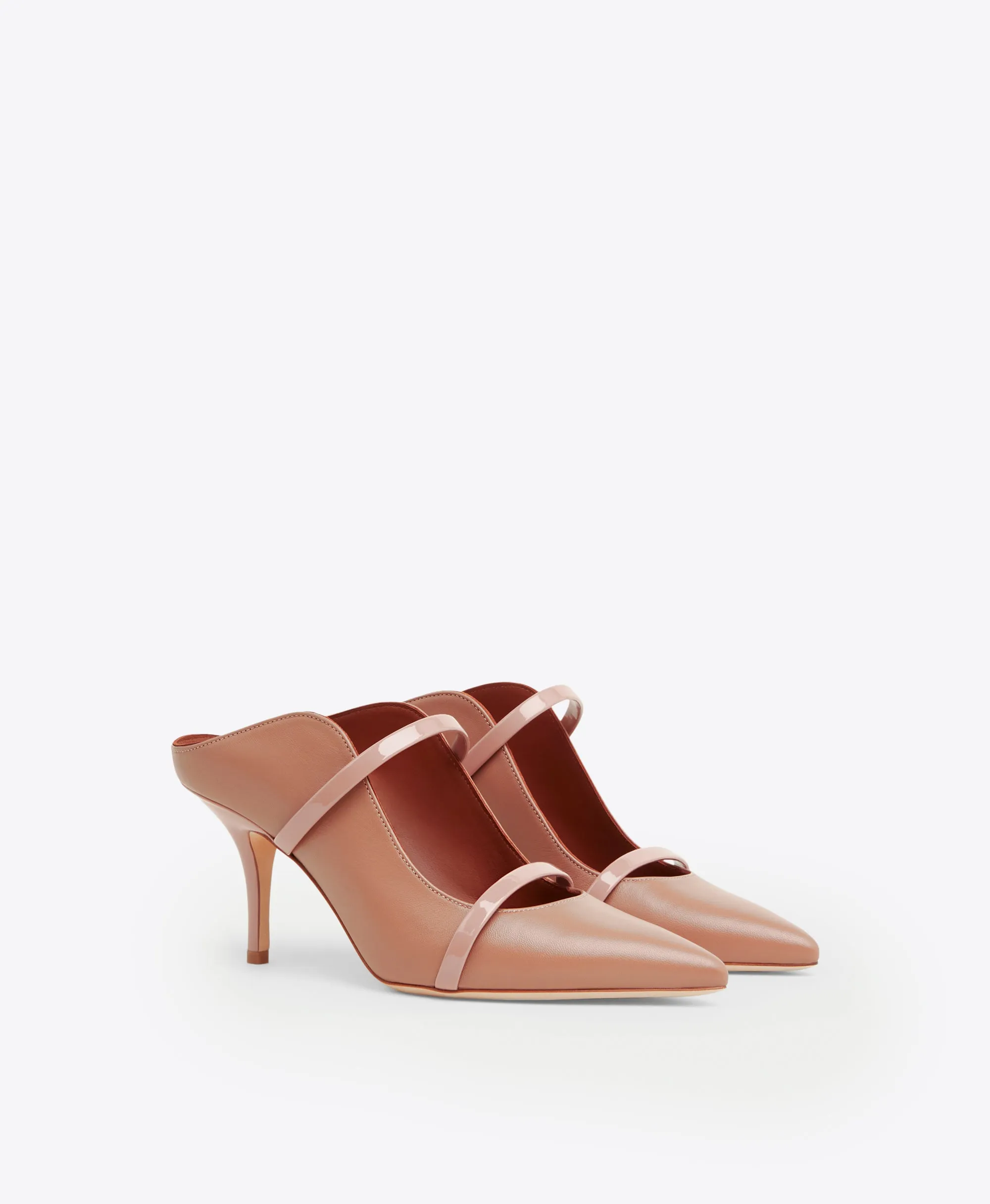 Maureen 70 Blush Leather Mules