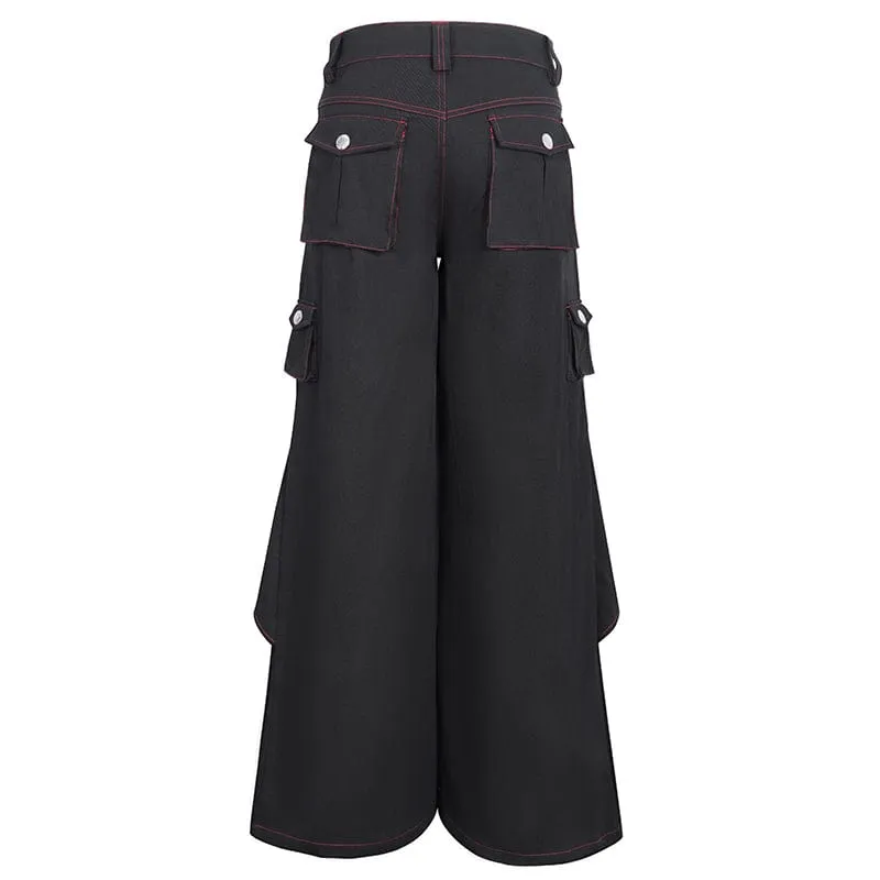 Men's Gothic Pin Studded Flared Pants