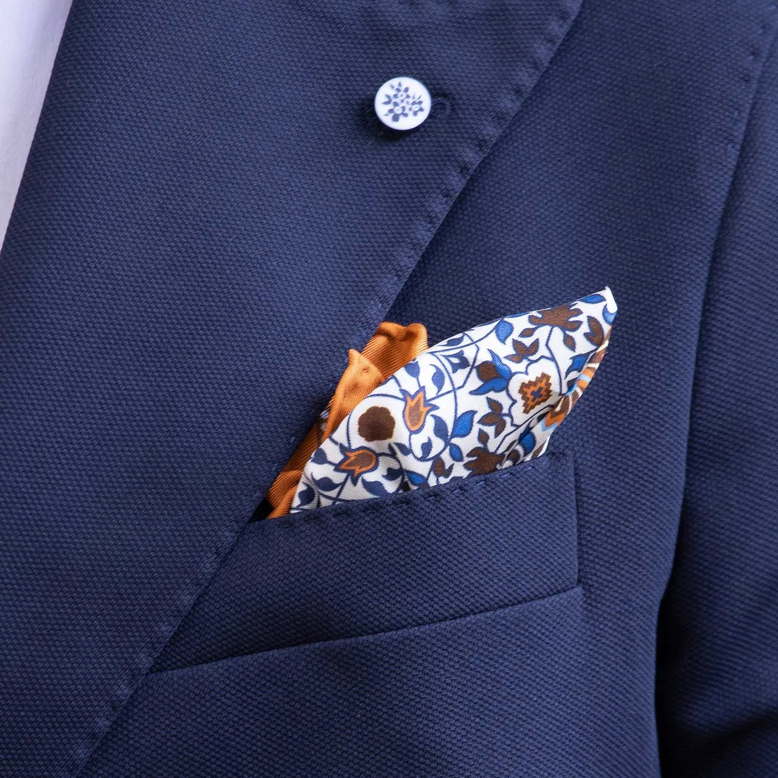 Modena - Silk Pocket Square - Rust