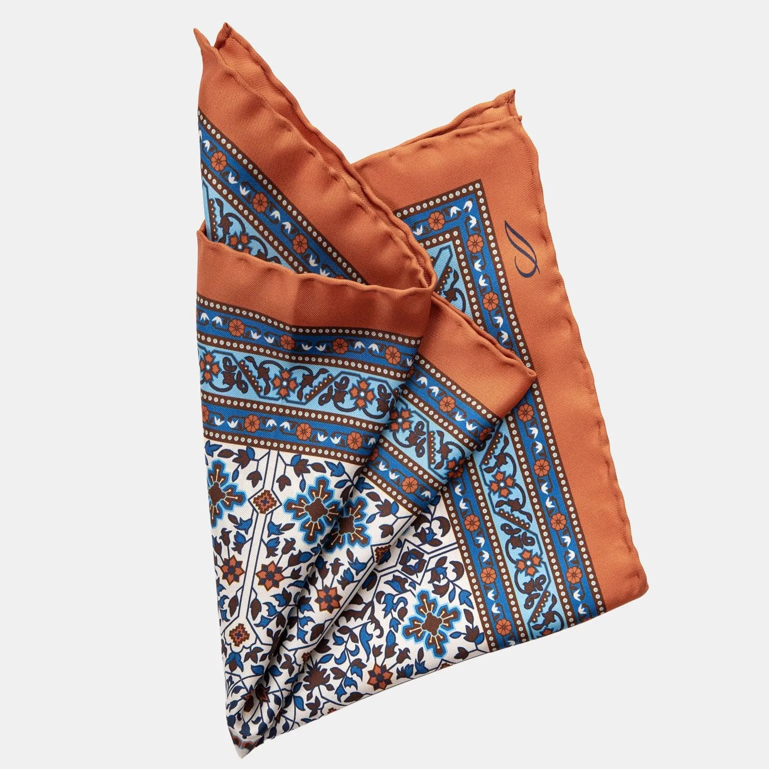 Modena - Silk Pocket Square - Rust