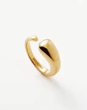 Molten Asymmetric Open Ring | 18ct Gold Plated