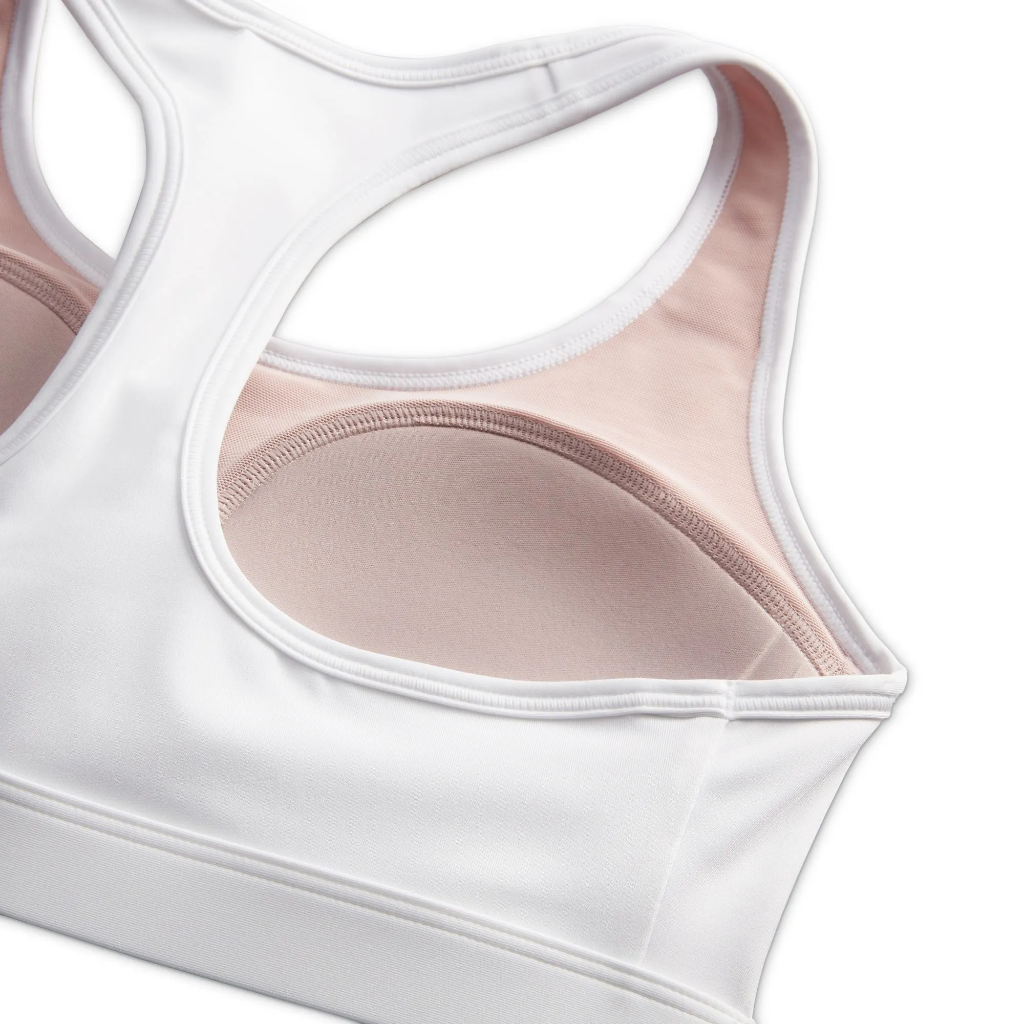 Nike Women's Swoosh Medium Support Bra White / Stone Mauve / Black