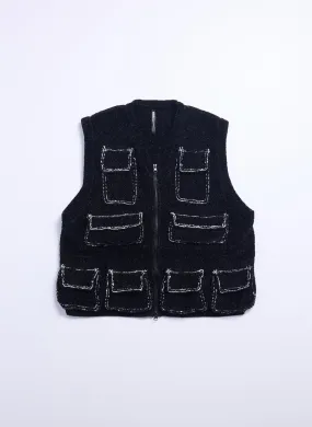 Polyester Velvet Knitted Waistcoat