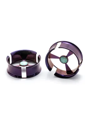 Purple Tri-Spoke Double Flared Steel Tunnels