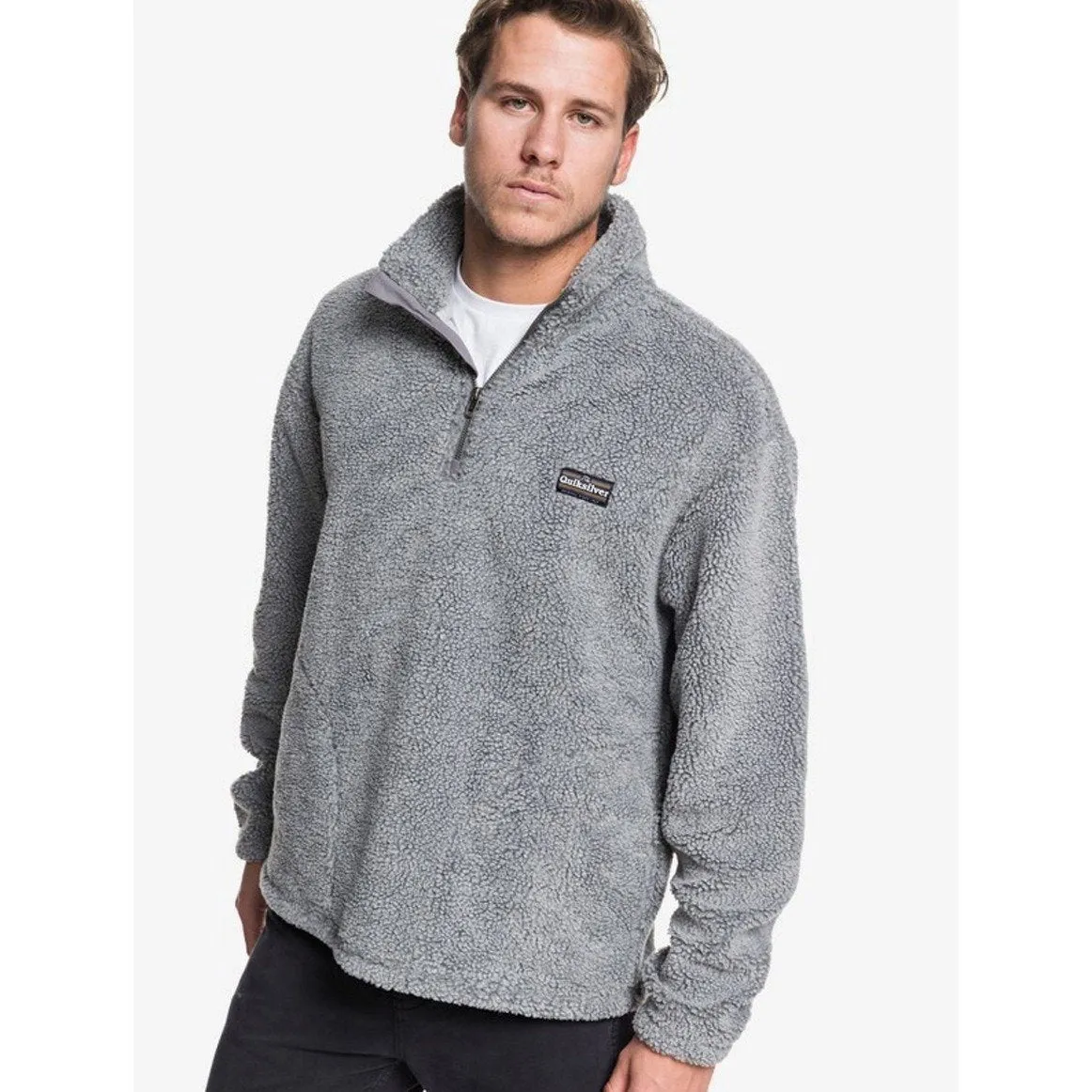 Quiksilver Men's Bogong Gum Half-Zip Popcorn Sherpa Fleece