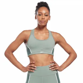 Reebok Apparel Women Lux Racer Padded Colorblock Bra HARGRN