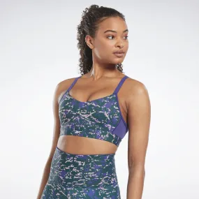 Reebok Apparel Women Lux Speckle Modern Safari Strappy Bra Forgrn