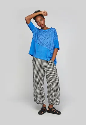 RIO Checkered gauze linen pants