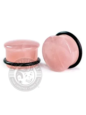 Rose Quartz Single Flared Stone Plugs