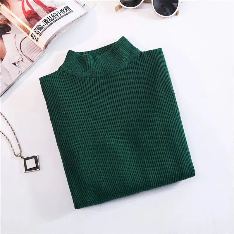 Turtleneck Long Sleeve Slim Sweater