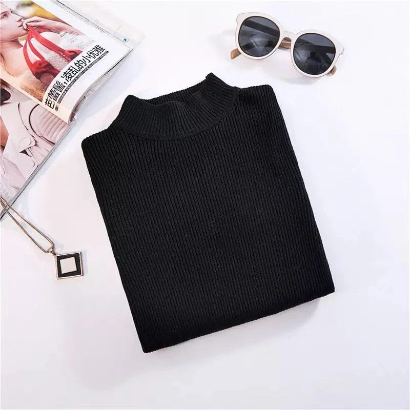 Turtleneck Long Sleeve Slim Sweater