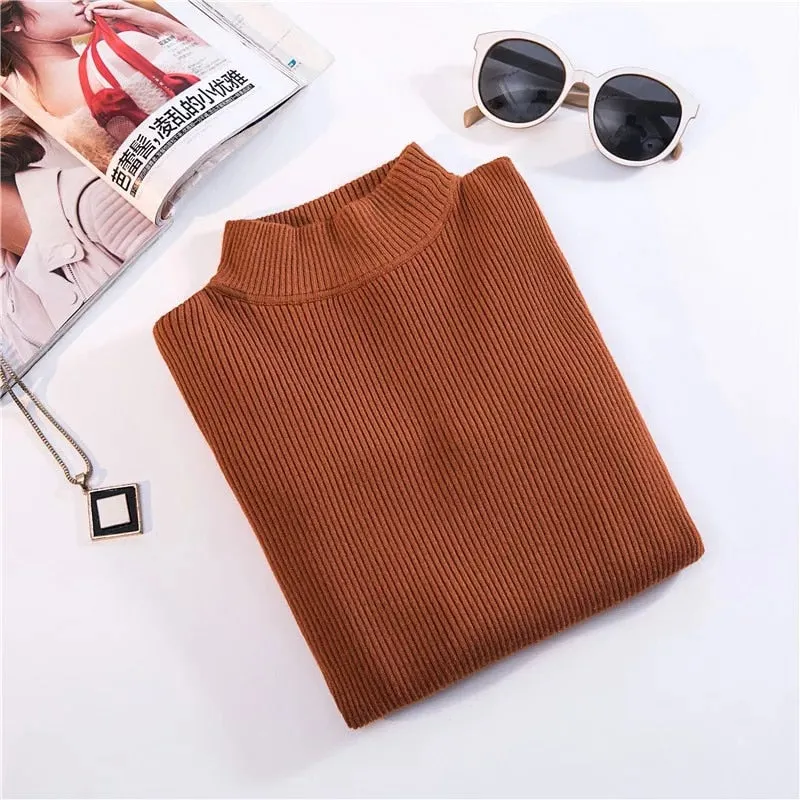 Turtleneck Long Sleeve Slim Sweater