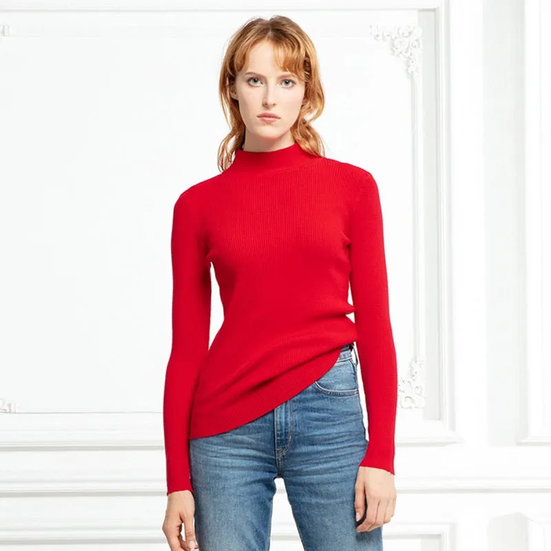 Turtleneck Long Sleeve Slim Sweater